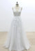 Ruffle V-neck Appliques Tulle A-line Wedding Dress - Wedding Dresses
