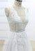 Ruffle V-neck Appliques Tulle A-line Wedding Dress - Wedding Dresses