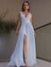 A-Line/Princess Ruffles Jersey V-neck Sleeveless Floor-Length Dresses - Prom Dresses