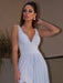 A-Line/Princess Ruffles Jersey V-neck Sleeveless Floor-Length Dresses - Prom Dresses