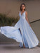 A-Line/Princess Ruffles Jersey V-neck Sleeveless Floor-Length Dresses - Prom Dresses