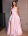 A-Line/Princess Satin Ruffles Sleeveless Strapless Floor-Length Dresses - Prom Dresses
