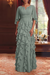 Sage Chiffon Mother of the Bride Dress Flutter Sleeves with Cascading Ruffles