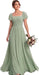 Bridelily Women's Flutter Sleeves Bridesmaid Dresses Square Neck Chiffon Maxi Dres - Sage Green
