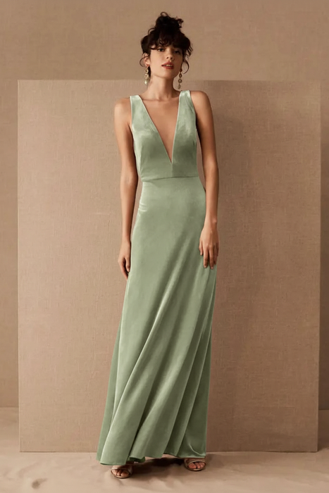 Velour Dress - Sage Green