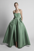 Sage Sweetheart Evening Jumpsuit Ball Gown Ankle Length Sleeveless Satin Social Party Jumpsuit