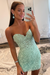 Sage Lace Sweetheart Tight Short Homecoming Dress