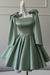 Sage Sexy Satin Aline Homecoming Dress Short Prom Dress with Straps