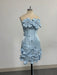 3D Floral Corset Strapless Mini Homecoming Dress with Crystal