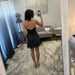 Satin Corset V-Neck Glitter Tulle A-Line Homecoming Dress Spaghetti Straps