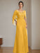 Floor-Length A-Line Princess Mother of the Bride Dresses with Scoop Neckline Pleated & Sequins