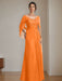Floor-Length A-Line Princess Mother of the Bride Dresses with Scoop Neckline Pleated & Sequins