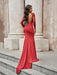 Trumpet/Mermaid Spandex Applique Scoop Long Sleeves Sweep/Brush Train Dresses - Prom Dresses