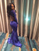 Trumpet/Mermaid Long Sleeves Scoop Spandex Sweep/Brush Train Dresses - Prom Dresses