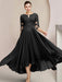 Scoop Neck Tea-Length A-Line Mother of the Bride Princess Dress