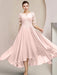 Scoop Neck Tea-Length A-Line Mother of the Bride Princess Dress