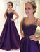 A-Line/Princess Scoop Floor-Length Tulle Sleeveless Beading Dresses - Prom Dresses