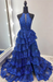 Secy Halter Tulle Sequins Split Front A-Line Prom Dresses - Prom Dress