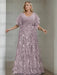 Dusk plus size sequin damask mother of the bride gown with flutter sleeves