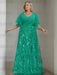 Jade plus size sequin damask mother of the bride gown with flutter sleeves