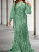 Eucalyptus plus size sequin damask mother of the bride mermaid gown