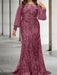 Mulberry plus size sequin damask mother of the bride mermaid gown
