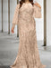 Peach Pink plus size sequin damask mother of the bride mermaid gown