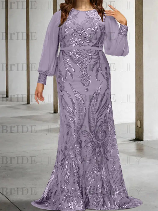 Wisteria plus size sequin damask mother of the bride mermaid gown