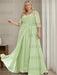 Celadon plus size sequin lace mother of the bride gown with draped sash