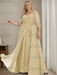 Champagne plus size sequin lace mother of the bride gown with draped sash
