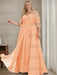 Coral plus size sequin lace mother of the bride gown with draped sash
