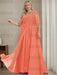 Papaya plus size sequin lace mother of the bride gown with draped sash