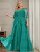 Pool plus size sequin lace mother of the bride gown with draped sash