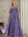 Tahiti plus size sequin lace mother of the bride gown with draped sash