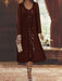 Brown chiffon tea length dress with a sequin swirl and jacket