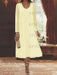 Daffodil chiffon mother of the bride tea length dress with long jacket