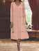 Dusty Rose chiffon mother of the bride tea length dress with long jacket