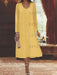 Gold chiffon mother of the bride tea length dress with long jacket