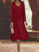 Red chiffon tea length dress with a sequin swirl and jacket