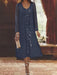 Stormy chiffon mother of the bride tea length dress with long jacket