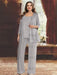 Sequined Chiffon Pantsuits for the Mother of the Bride with Jacket