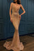 Sequined Spaghetti-Straps V-Neck Sleeveless Mermaid Prom Dress