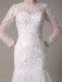 Sequined Wedding Dress Detachable Neckline Lace Applique Mermaid Court Train Bridal Dress misshow
