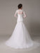 Sequined Wedding Dress Detachable Neckline Lace Applique Mermaid Court Train Bridal Dress misshow