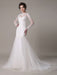 Sequined Wedding Dress Detachable Neckline Lace Applique Mermaid Court Train Bridal Dress misshow