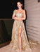 Sequins Evening Dress With One Shoulder and Slit