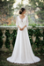 Boho 3/4 Sleeves Backless Long Chiffon Beach Wedding Dress