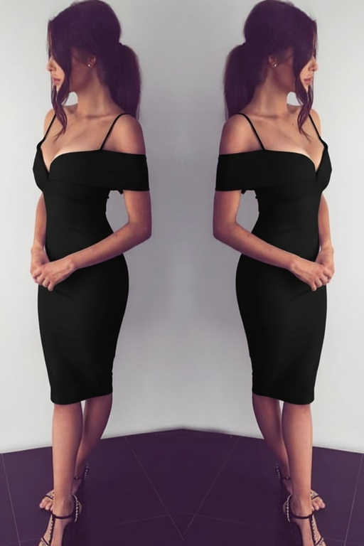 Sexy Bodycon Off the Shoulder Knee Length Prom Charming Evening Party Dresses
