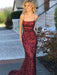 Trumpet/Mermaid Sleeveless Spaghetti Straps Sweep/Brush Train Sequins Dresses - Prom Dresses