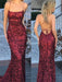 Trumpet/Mermaid Sleeveless Spaghetti Straps Sweep/Brush Train Sequins Dresses - Prom Dresses